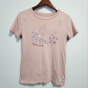 🩷Roots Canada Map Cotton T-Shirt - Size US XS